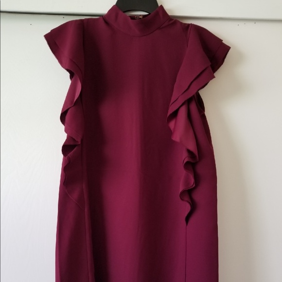 Kate Spade satin crepe flutter sleeve dress - Picture 2 of 5